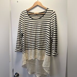 Lili’s Closet by Anthropologie. Stripes, Hi-lo Tunic Top, Size Medium